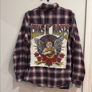 Plaid Shirt - Red, Black, and White